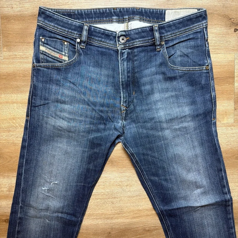 Diesel Krayver Jeans Men 31x30 Blue Slim Carrot Stretch Dark Wash Distress R86L0